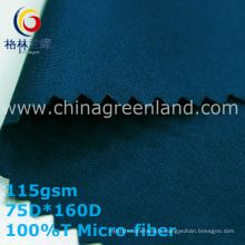 Tissu de micro-fibre de polyester de sergé pour des pantalons de textile (GLLML335)